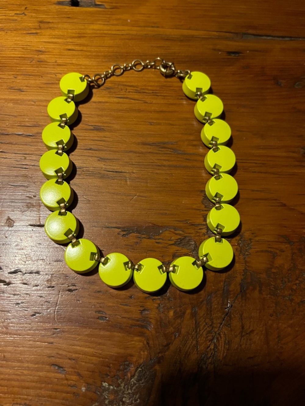 J. Crew Gold Crystal Necklace with Neon Yellow Accents - Picture 4 of 4